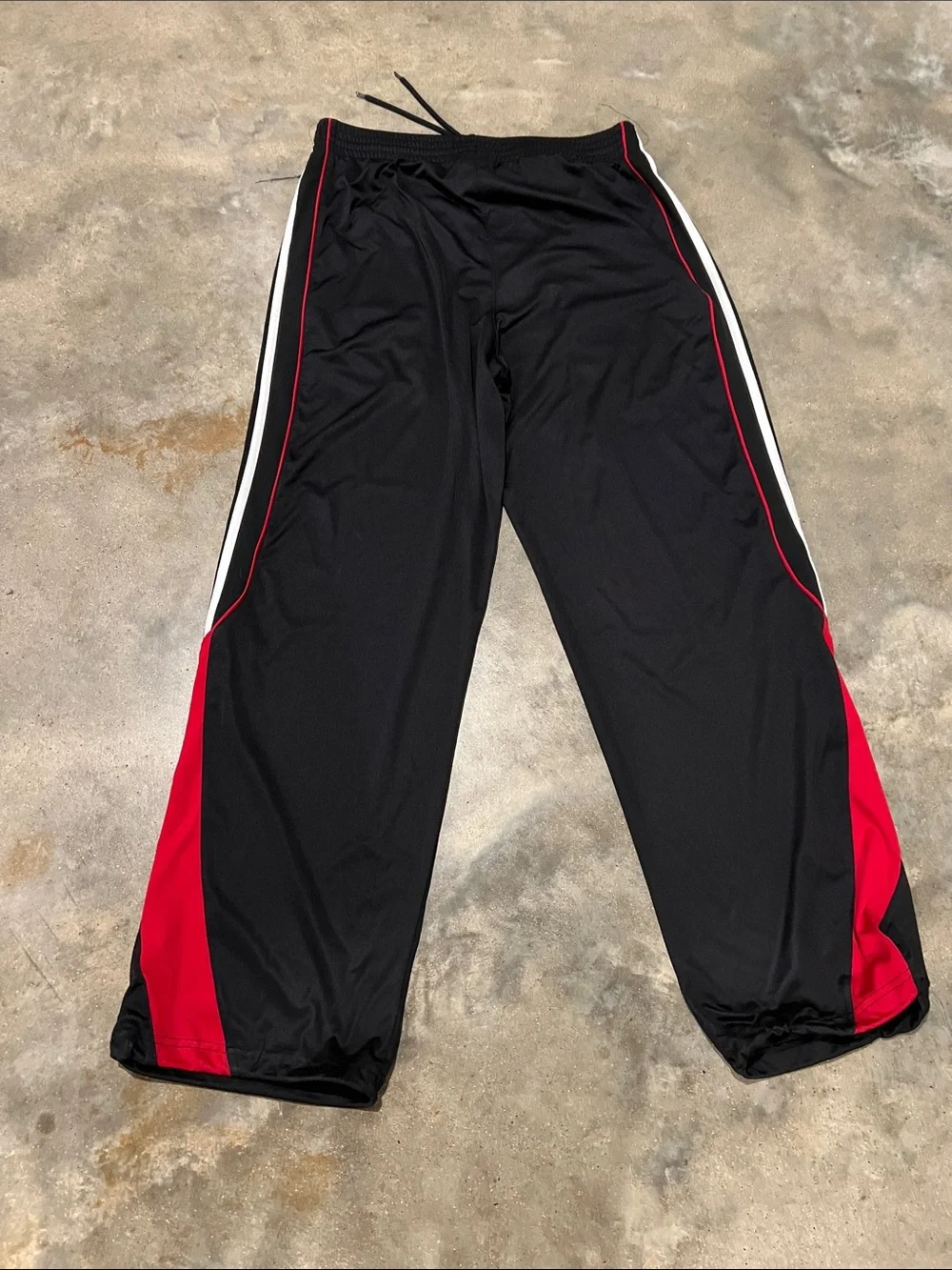 Adidas Men Black Track Pants with Red Accent
